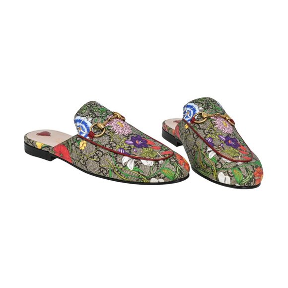 Gucci Women's Princetown GG Supreme Flora Slipper Mules - Picture 2 of 7